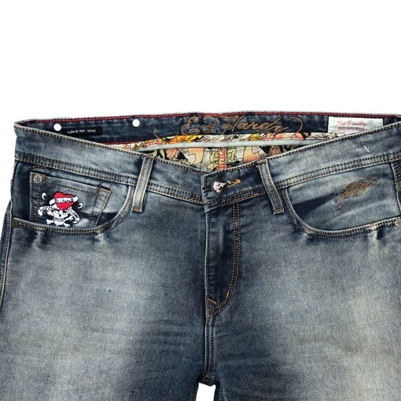 RARE Ed Hardy Skiller Jeans Size 36 Blue - Picture 7 of 7
